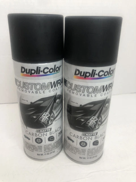 2 Dupli-Color CWRC794 Custom Wrap Removable Matte Carbon Black 11oz Spray Paints