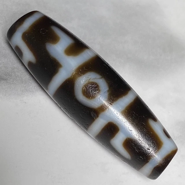 Ancient Tibetan DZI Beads Old Agate Lotus Master 2 Eye Totem Amulet Pendant GZI