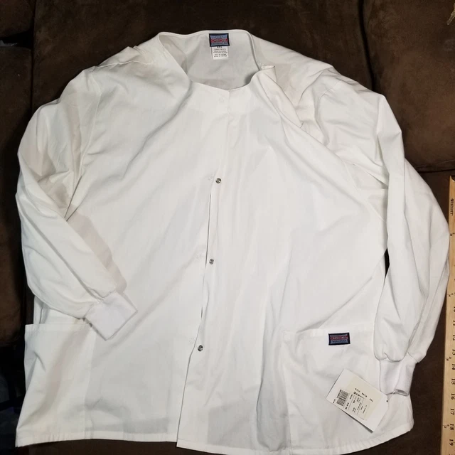 Cherokee Scrubs Jacket Lab Coat White 4Xl
