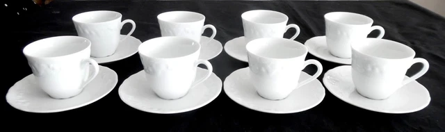 Ph. Deshoulières 8 tasses à café et soucoupes Porcelaine de Limoges California