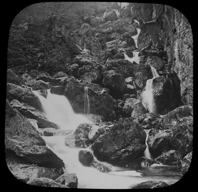 LODORE FALLS C1887 Magic Lantern Slide LAKE DISTRICT PHOTO WATERFALL