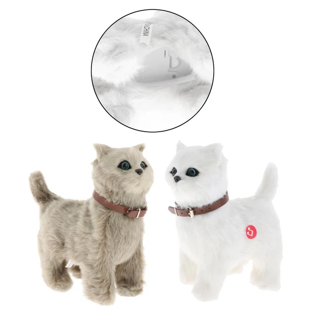 Electronic  Battery Operated Interactive Figures Plush Cat Toy For