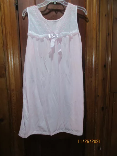 Vintage Stones wear World of Fashion Women's Nightgown Pink  Sz L Preowned