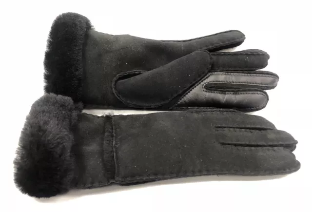 Ugg Australia Sheepskin Exposed Slim Tech Glove Gloves Shearling 1089889 Black