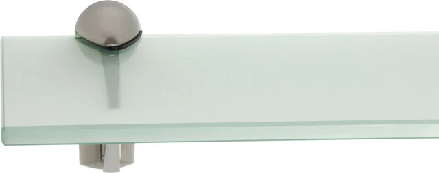 ib style® Mensola in vetro | 6mm | incl. Clip ROMY acciaio inossidabile|8 dimensioni | 2 designs| chiaro | 90 x 15 cm