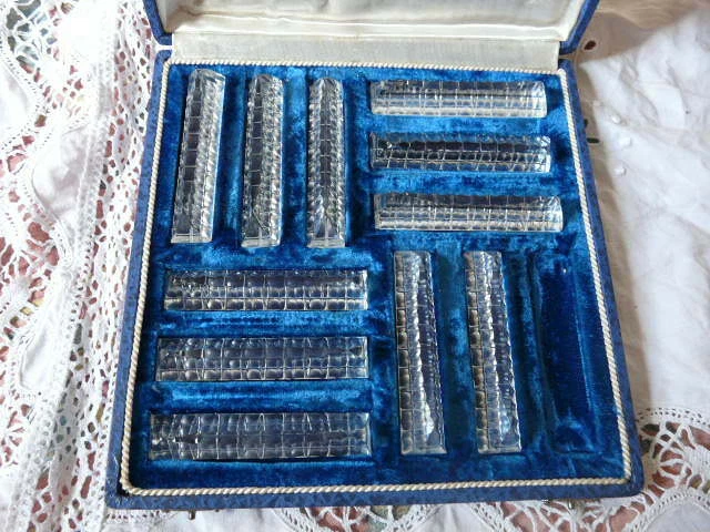 Lot De 11 Porte-couteaux En Verre Transparent – 9 Cm – Vintage (occasion)