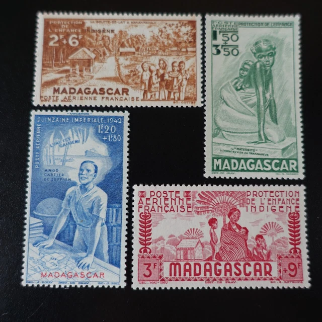 France Colonie Madagascar Poste Aérienne Pa N°41/44 Neuf ** Luxe Mnh