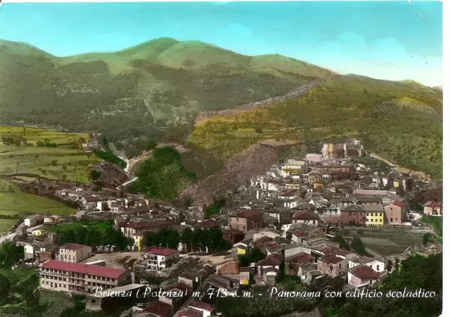 BRIENZA  ( Potenza )  -  Panorama con edificio scolastico