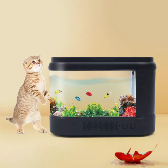 Mini Fish Tank Auto Water Cycle Silent Small Smart Grass Tank Desk Bedroom Decor
