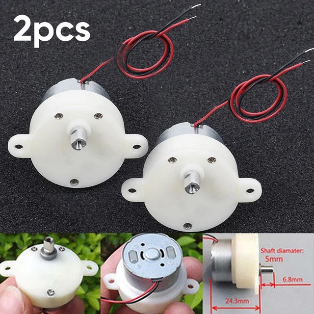 2*piccolo motore ingranaggi 50 mA 21 giri/min dc 3-9 V mini worm lento bassa velocità set 9-32 giri/min