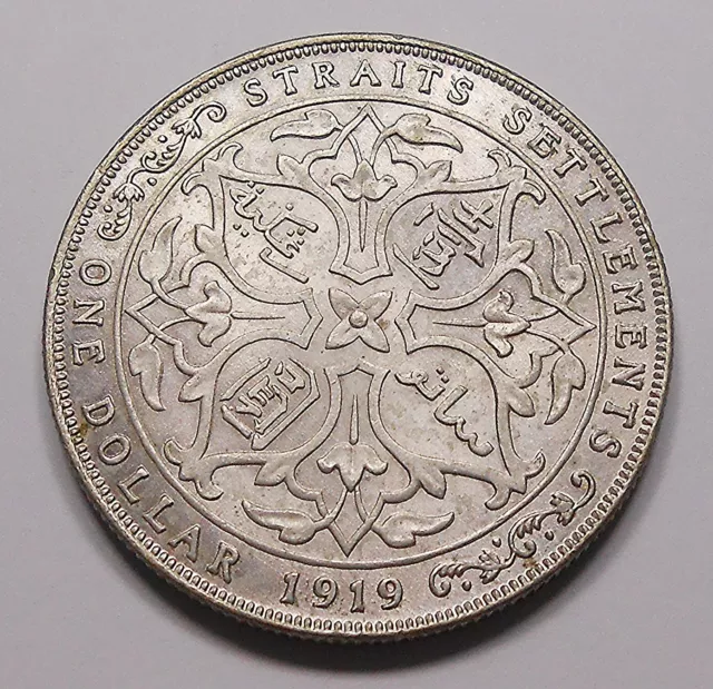 Straits Settlements 1919 SILVER Dollar CH MS BU ** George V British Crown Colony Straits Settlements 1919 SILVER Dollar CH MS BU ** George V British Crown Colony