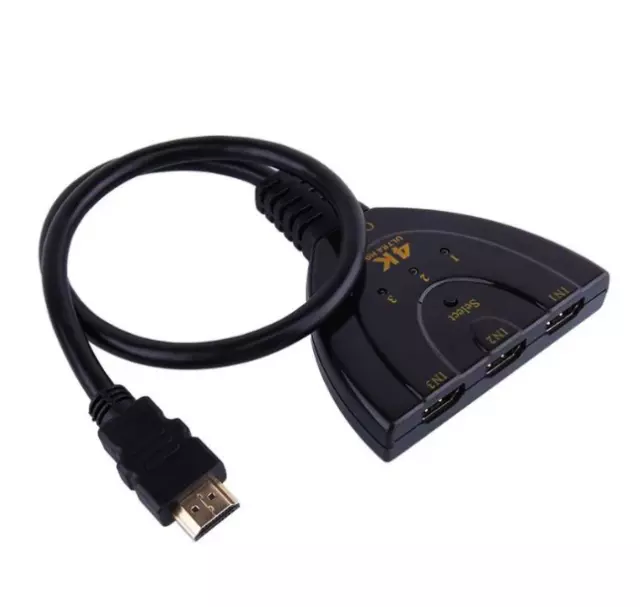 HDMI 3in1 Splitter Switch Kabel Adapter Umschalter Verteiler Hub UHD 4K @ 60Hz 3