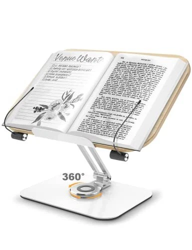 Book Stand for Reading， Book Stand Book Holder, Adjustable Holder Light Wood