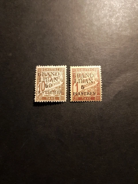 Timbre France Colonie Grand Liban Taxe N°1 Et 5 Neuf * Mh 1924