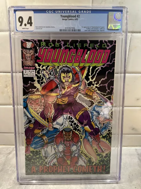 Youngblood #2🔥CGC 9.4🔥1st PRINT🔥 1st APPEARANCE Shadowhawk Prophet🔥Image