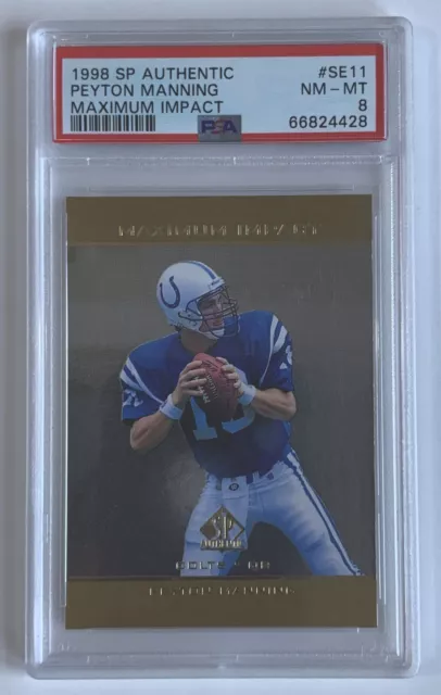 1998 UD SP Authentic PEYTON MANNING #SE11 PSA 8 NM-MT Maximum Impact RC Rookie