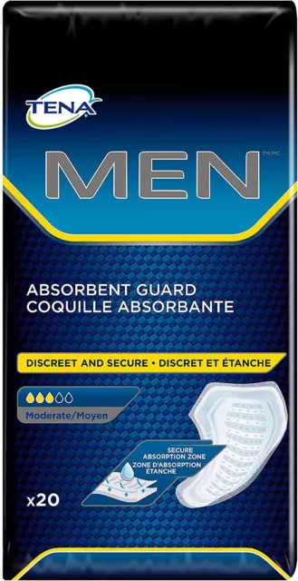 TENA INCONTINENCE GUARDS for Men, moderate Absorbency, 20 Count $13.46 ...