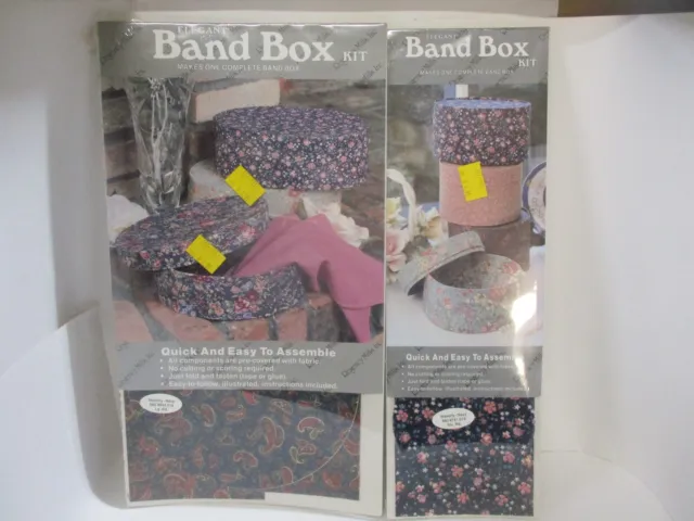 2 Regency Mills Elegant  Band Box Kits Pink Blue Paisley, NEW