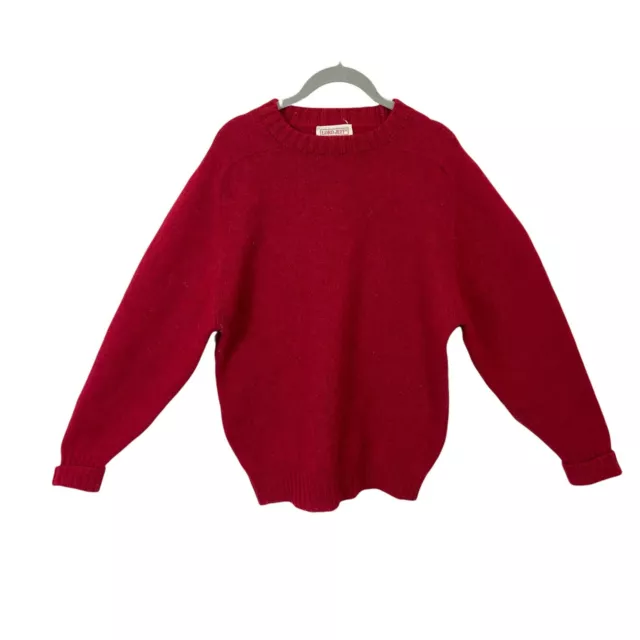 LORD JEFF SWEATER Crew Neck Pullover Vintage Men's Red Wool Long ...