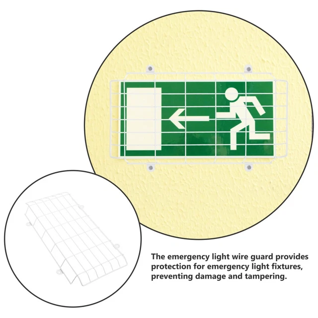 WIRE GUARD FOR Exit Signs Wall Mount Emergency Light Cover Cage Metal ...