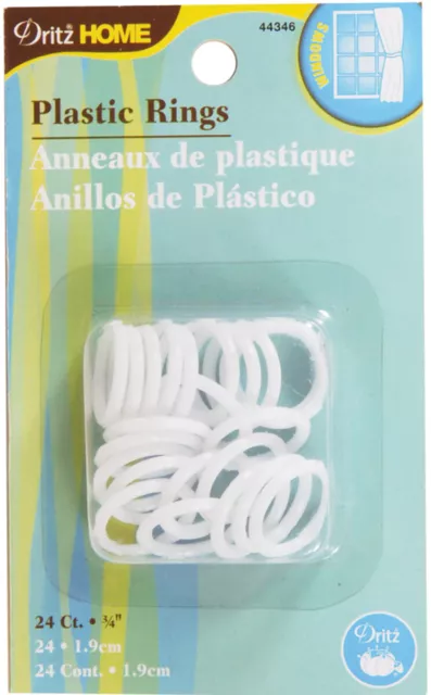 Dritz Home Plastic Rings 3/4" 24/Pkg-White, 44346