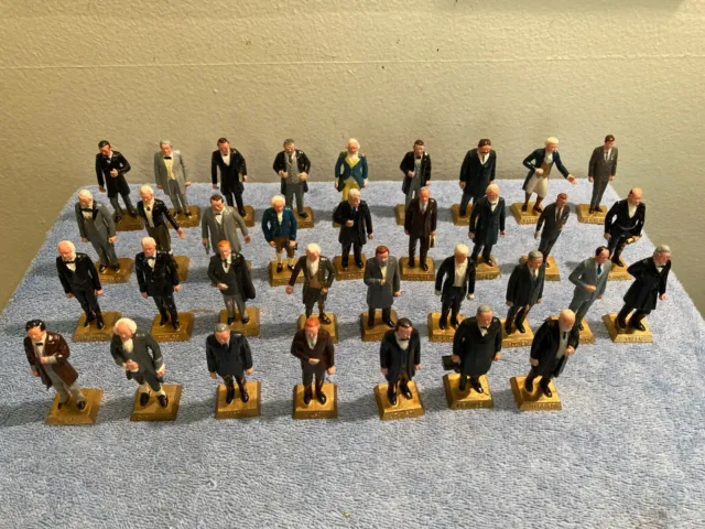 Vintage Marx Presidents Plastic Figurines Washington Kennedy Taft Etc Lot Of 34