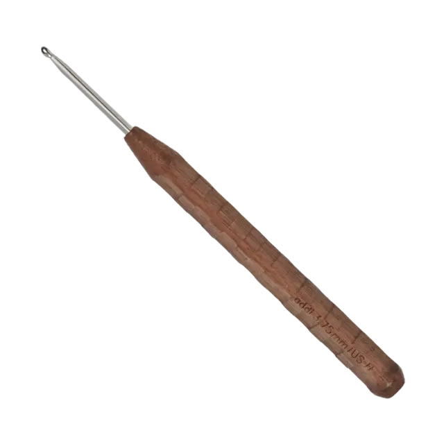 Aguja de ganchillo de lana Addi ""addiNature"" con mango de madera de nogal 16 cm, 587-2