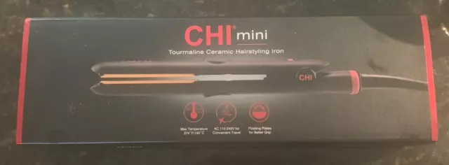 Mini CHI Tourmaline Ceramic Flat Iron Hair Straightener Curl Flip *NEW IN BOX*