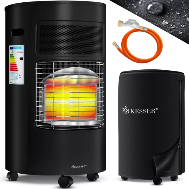 RETOURE Gasheizer Gasheizofen Heizgerät Gasschlauch + Schutzhülle 4200W Keramik