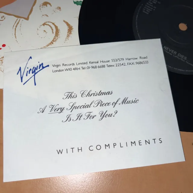 BELINDA CARLISLE Love Never Dies UK 7" Christmas Record Label Slip 2