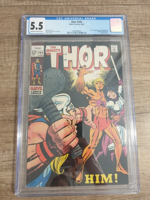 The Mighty Thor #165 - Cgc 5.5 - 1St App Of Him (Warlock).