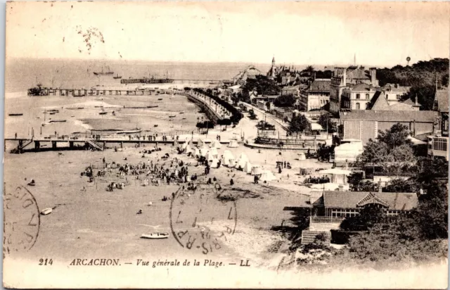 *39597 cpa 33 Arcachon - vue générale de la Plage