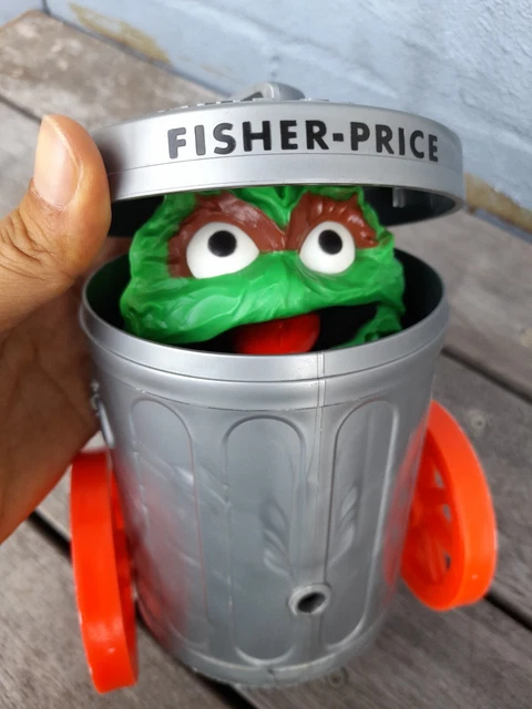 Vintage 1977 Fisher-Price Oscar The Grouch Pop-Up Pull Toy #177 Without A String