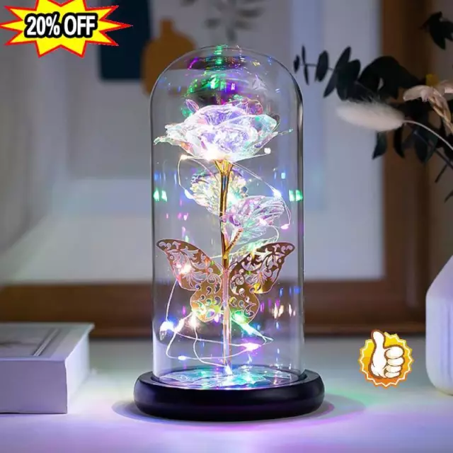 Eternal Forever Galaxy Rose-Flower LED-Light Valentine's Day Mother's Day J6V4