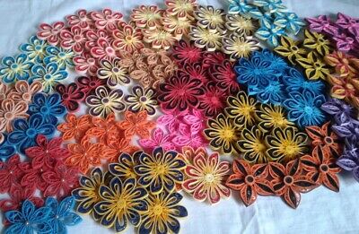 Hágalo usted mismo Papel Plumas Hechas a Mano Flores Multicolores para muchas Decoraciones Lote-50