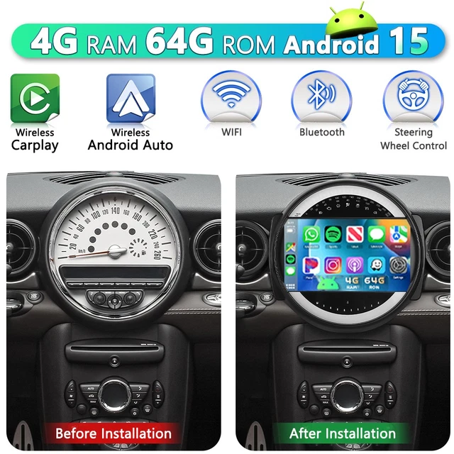 Mini R56 Android Auto Radio 2+64GB CAR STEREO Radio for BMW Mini Cooper R56 R60 2007-2013 Android ...