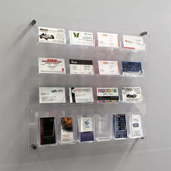 Wall Mount Business Card Holder Unit - 16 Landscape + 6 Portait 2