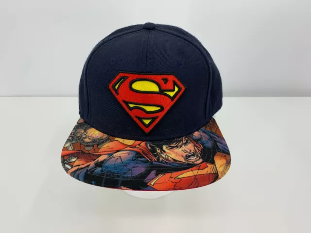 Superman Logo Sublimated Bill Snapback Embroidered Hat Cap DC Comics