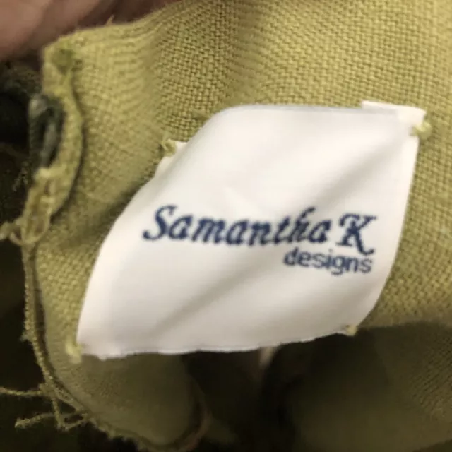 Samantha K Boho Peasant Olive Print Embroidered Sleeveless Dress 3