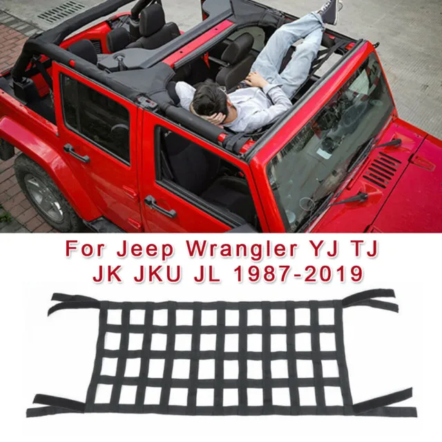 Für Jeep Wrangler TJ JK JL Dachnetz Ersatz Teile Universal Schwarz Auto-Dach  Net