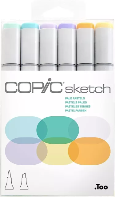 Copic Skizzenmarker 6-teiliges Set - blasse Pastellfarben