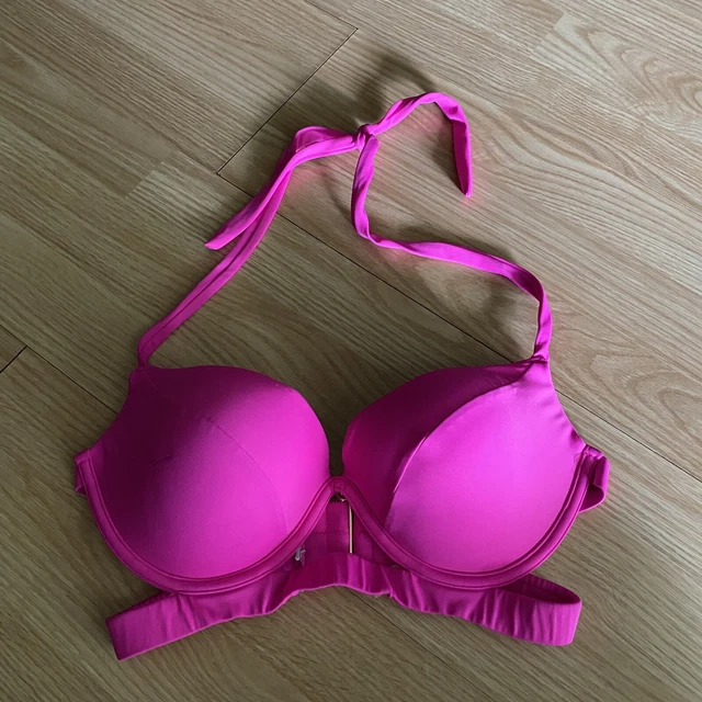Victoria’s Secret Fuschia Tie Push Up Bikini Top 34D