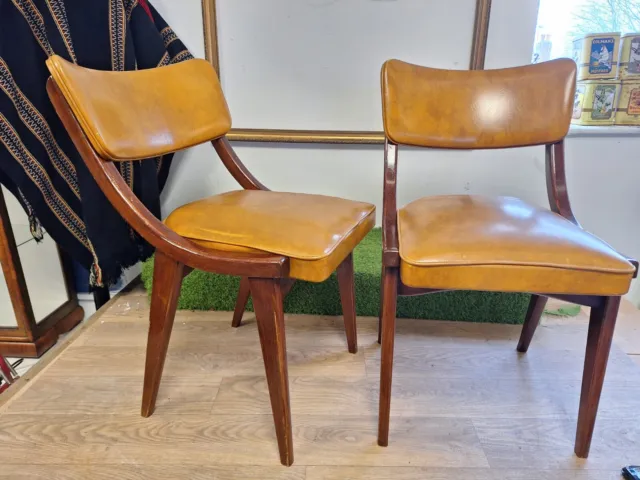 Vintage Retro Mid-century Danish Style Dining Chairs X2