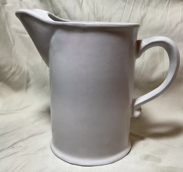 Bennington Potters pitcher #1748 Satin White with Ice Lip 8 Inches Tall