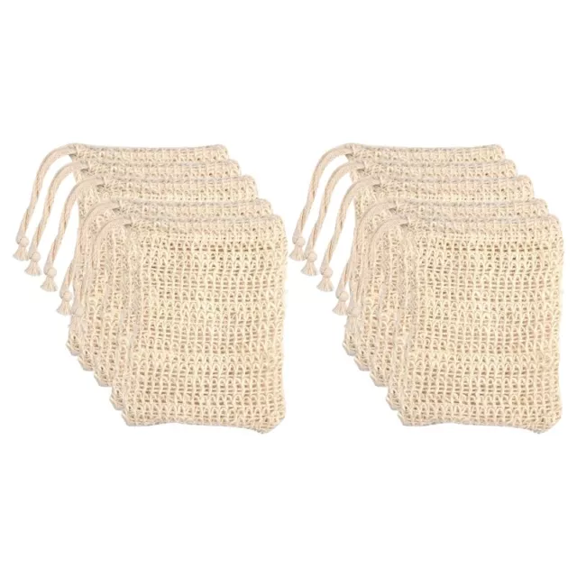 10pcs Soap Bag Soap Pouch Sisal Soap Saver Bags Mesh with Drawstring Shower