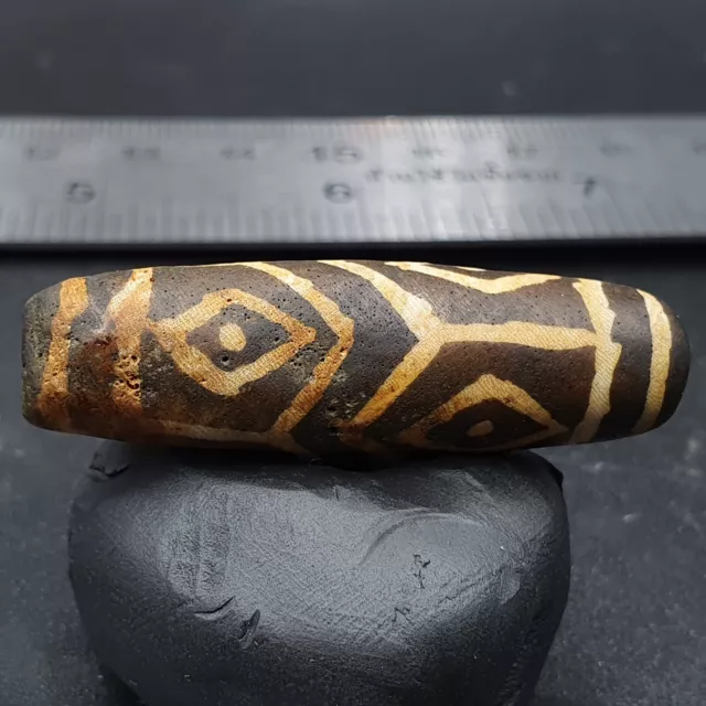 Antique South Asian Burmese Old pyu Tribe Pumtek petrified Wood Stone Bead