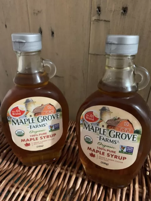 2 sciroppo d'acero biologico di Maple Grove Farms 660 g in totale puro al 100%