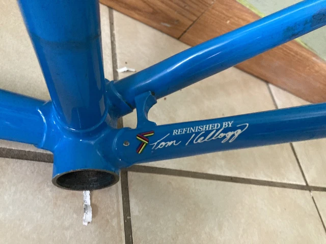 Ensemble cadre pista Panasonic NJS chromoly blanc or vélo de piste