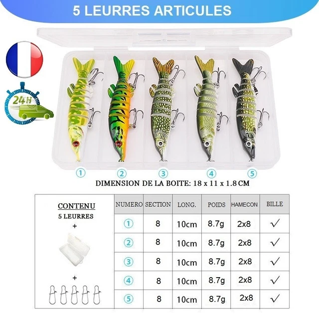 Lot De 5 Leurres Gobyone FISHN - 7,6 Cm, 9 G - Ultra Réalistes En Caoutchouc - Pour Pêche à La Perche, Brochet, Truite