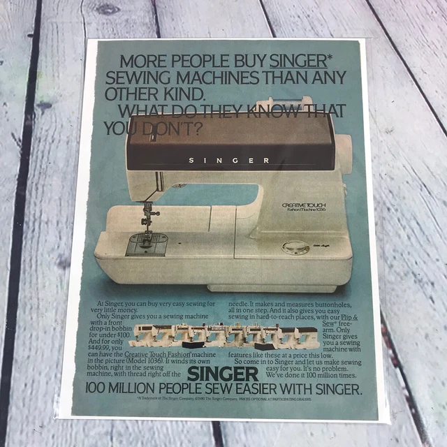 Vintage 1980 Singer Sewing Machine Genuine Magazine Advertisement Print Ad